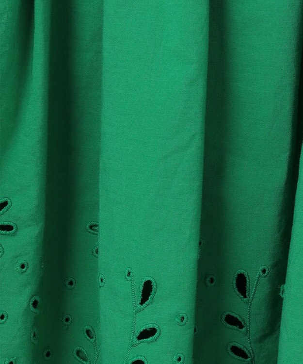 23区 【SLOW/一部店舗限定】フラワーエンブロイダリー スカート グリーン系