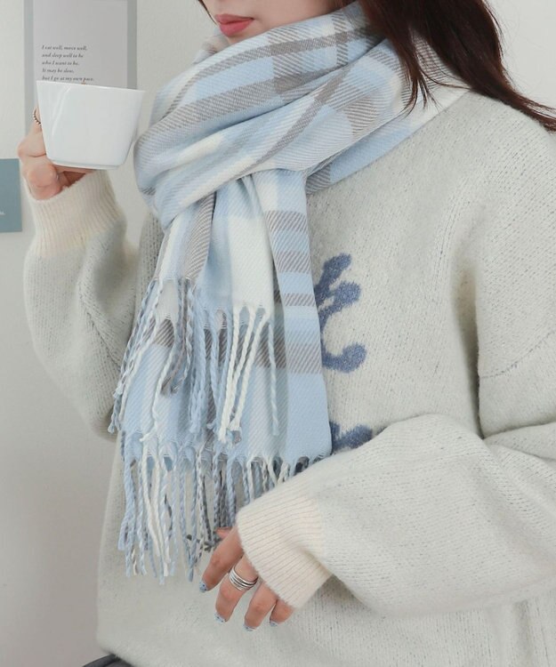 WEGO 【マフラー】大判ストール サックス