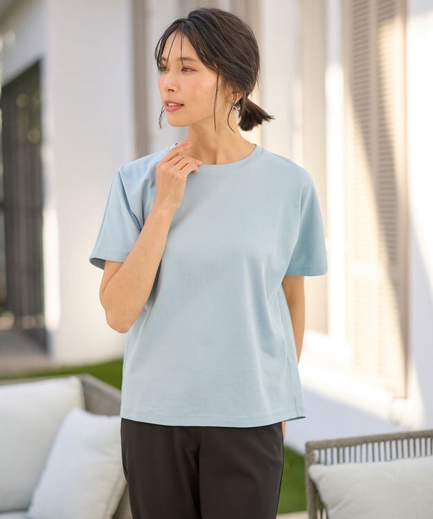 ANY 【11色展開/UVケア/接触冷感】プレミアムベーシック半袖Ｔシャツ サックスブルー