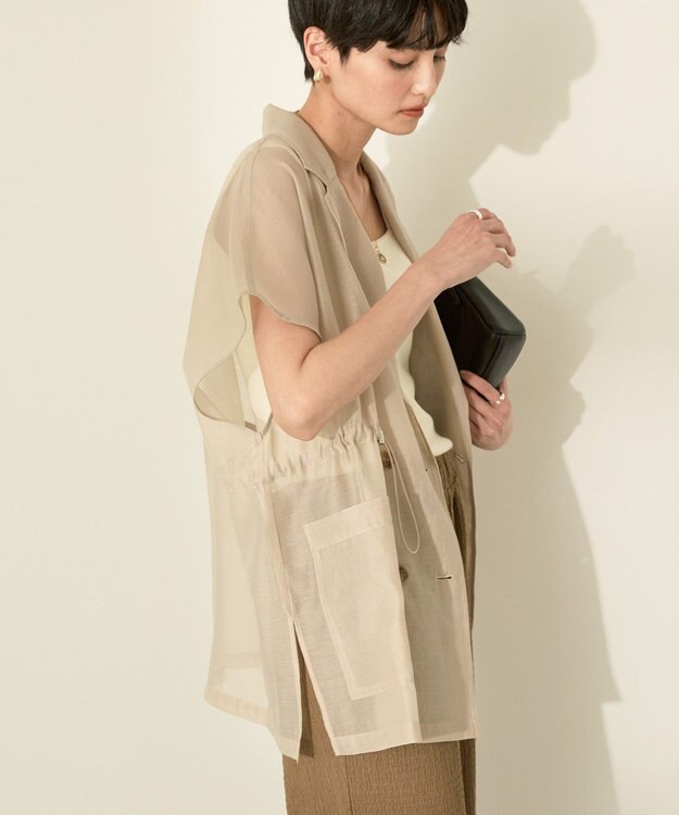AMERICAN HOLIC シアーオーバーサイズテーラードベスト【WEB限定カラー有り】 Beige