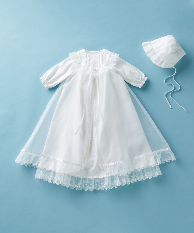 MIKI HOUSE HOT BISCUITS 【ミキハウス】【50-60cm】セレモニードレスセット【秋冬向け】【箱入】 白