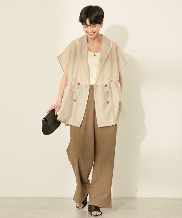 AMERICAN HOLIC シアーオーバーサイズテーラードベスト【WEB限定カラー有り】 Beige
