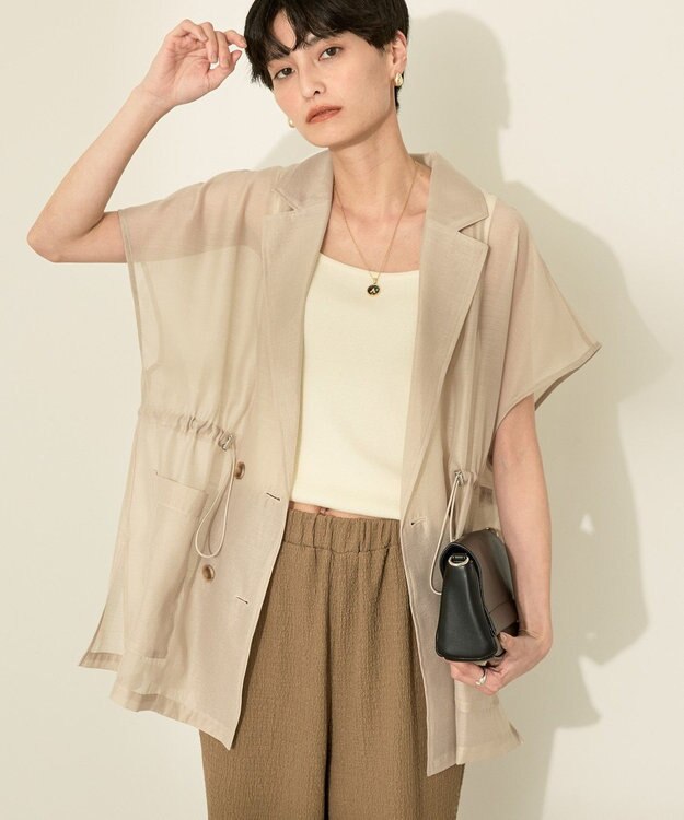 AMERICAN HOLIC シアーオーバーサイズテーラードベスト【WEB限定カラー有り】 Beige