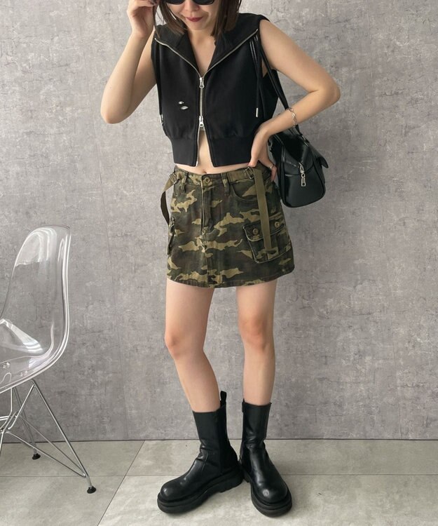 WEGO ヴィンテージウォッシュWジップN／Sパーカー ブラック