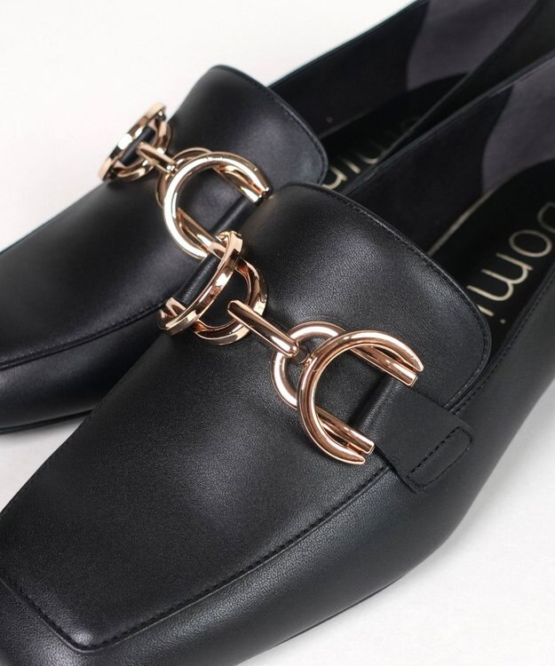 Dominic3 ダブルリング レザーローファー ブラック