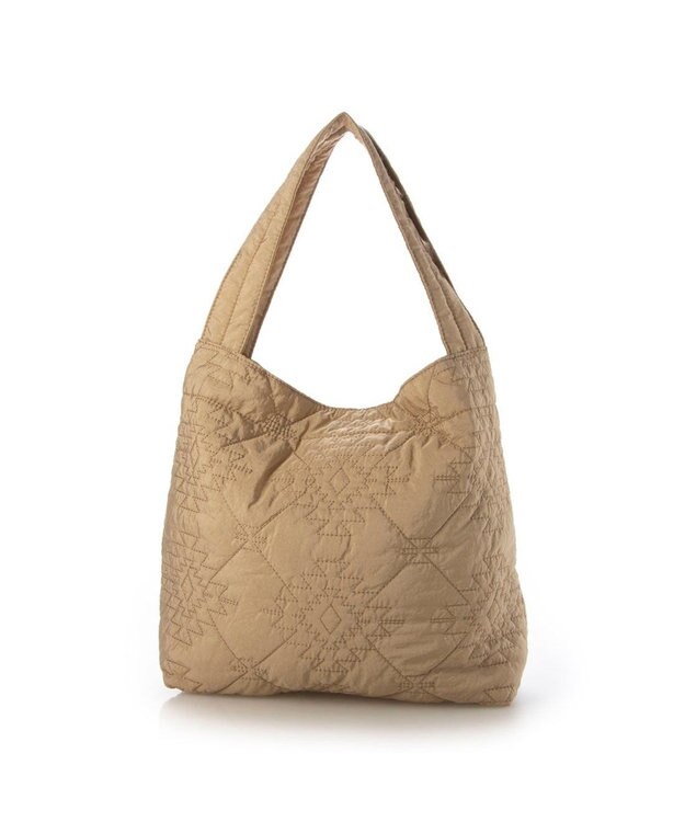 UNBILLION カシュカシュ cachecache / オルテガ柄キルト肩入れトートバッグ ベージュ