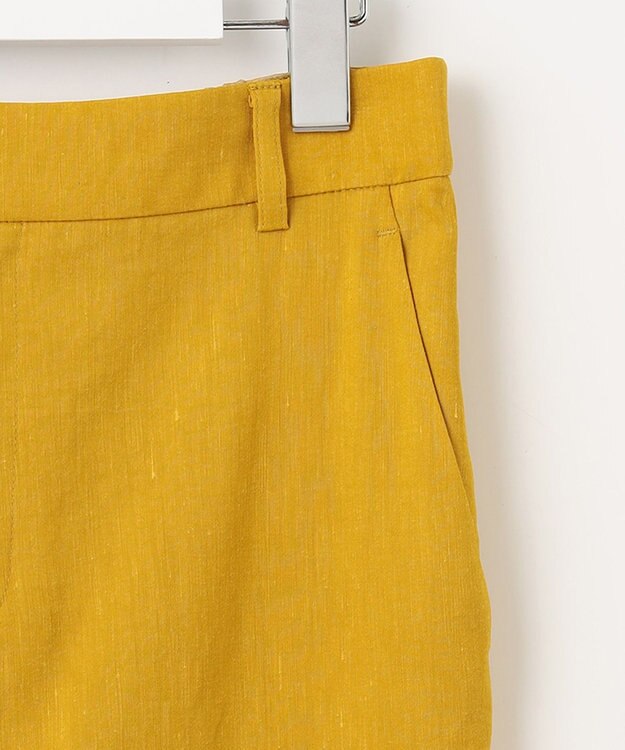 23区 【洗える】リネンレーヨンストレッチ テーパードパンツ イエロー系