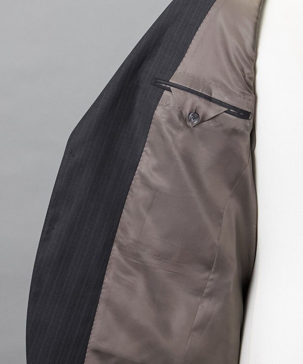 GOTAIRIKU シワになりにくい【御幸毛織/みゆきけおり】Superio160 スーツ_グレーストライプ グレー系1