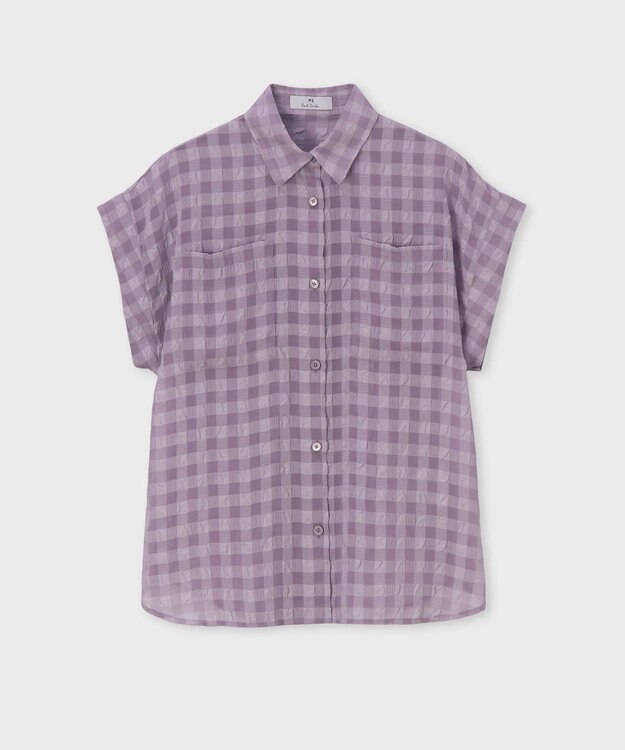 Paul Smith シアサッカー キャップスリーブ シャツ ラベンダー