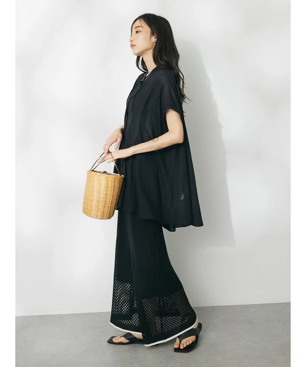 CRAFT STANDARD BOUTIQUE ウ゛ィンテージボイルタックチュニック Black