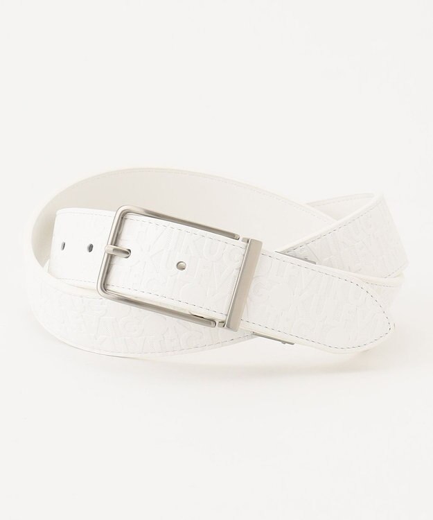 23区GOLF 【MEN】モノグラムエンボス ベルト ホワイト系
