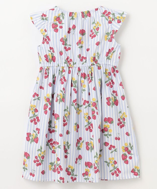 ANY KIDS プリント サマー ワンピース ストライプ×イチゴ