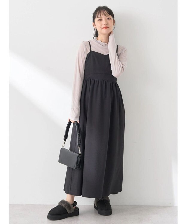 earth music&ecology ビスチェ風キャミドレ Black