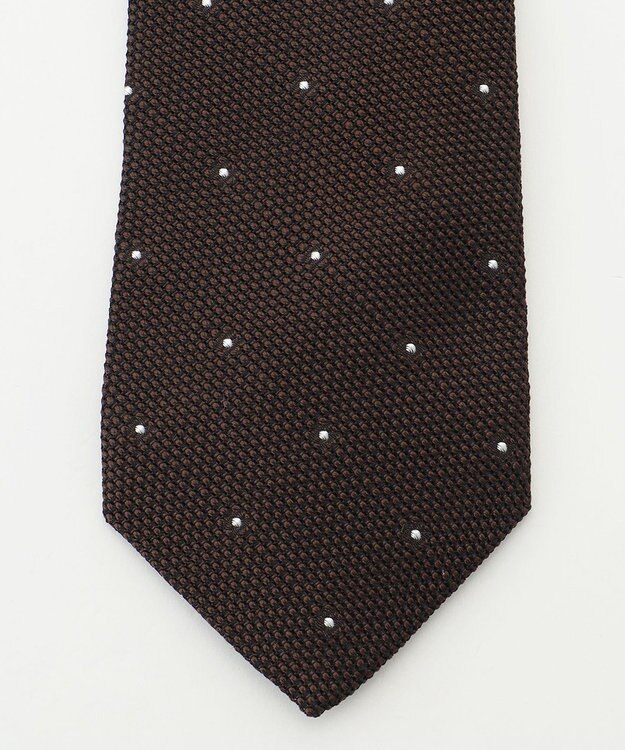 J.PRESS MEN 【JAPANESE SILK FRESCO TIE COLLECTION】ドット ネクタイ ブラウン系