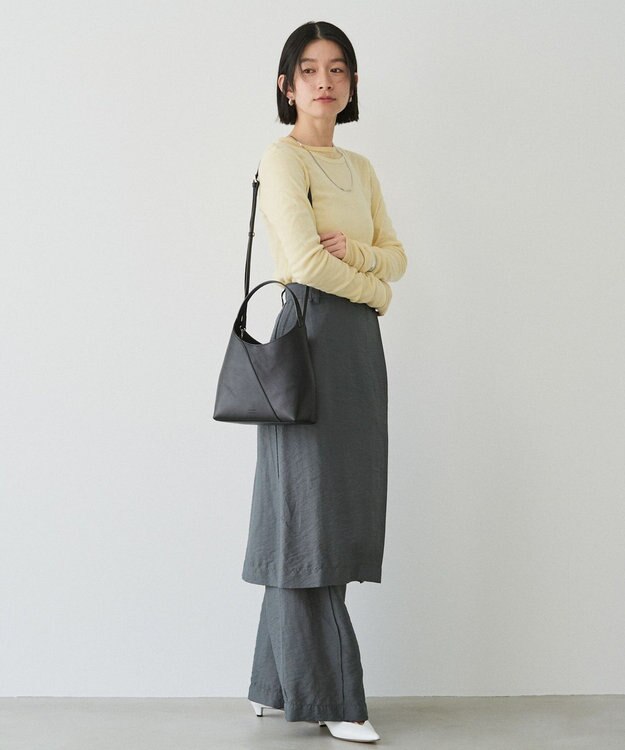 russet スムースレザー2WAYミニトートバッグ(CE-1676) Black