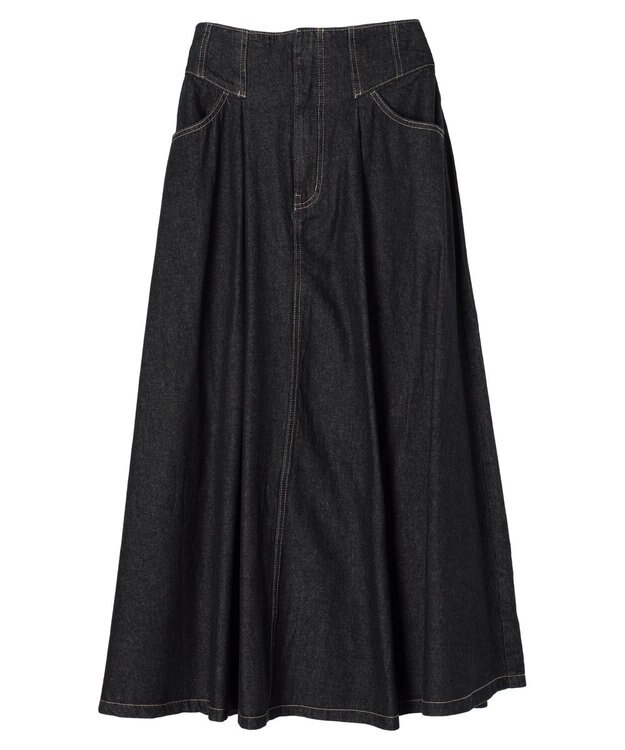 Green Parks ・ＳＵＧＡＲ　ＳＰＯＯＮ　コルセット風フレアスカート Black