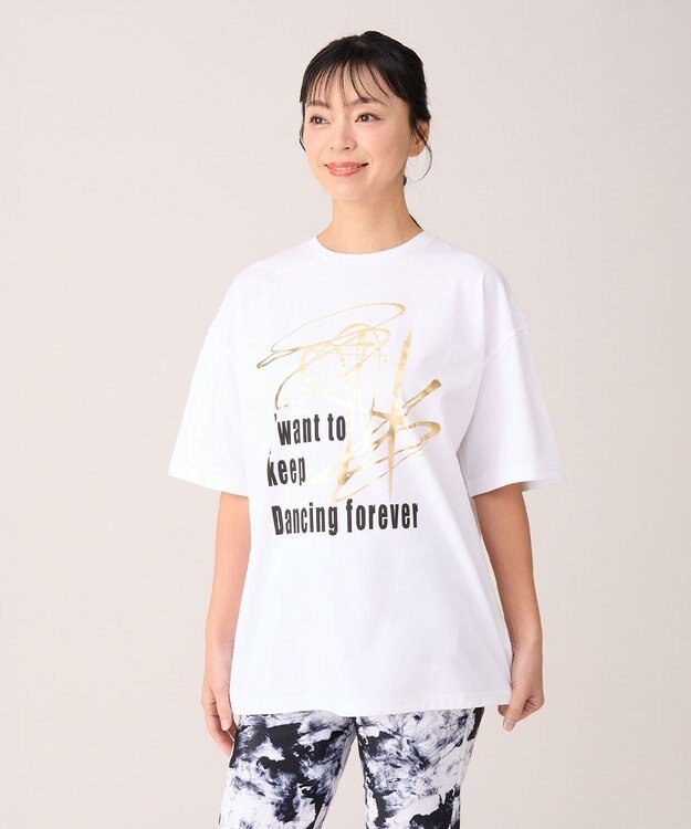 Chacott ダンスプリントオーバーＴシャツ ホワイト