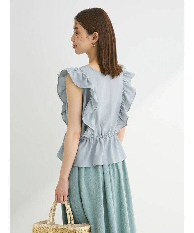 Green Parks ・ＳＵＧＡＲ　ＳＰＯＯＮ　２ｗａｙペプラムブラウス Sax