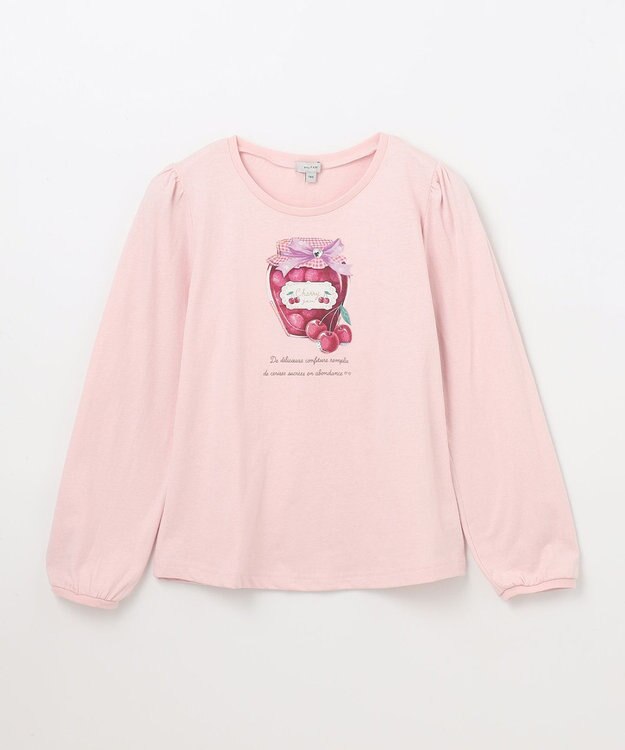 ANY KIDS 【チェリーベリーシリーズ】フルーツジャム 長袖 Tシャツ ピンク×チェリージャム