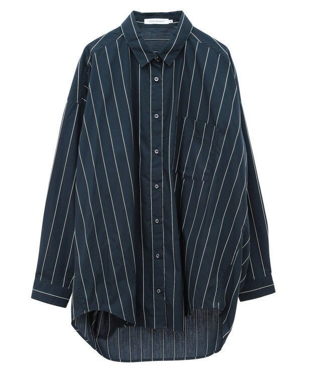 AMERICAN HOLIC ドビーストライプロングシャツ Navy