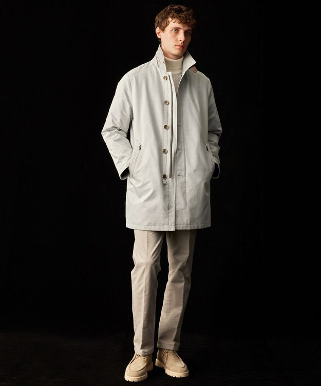 JOSEPH ABBOUD 【ウエストも伸びる！/ストレッチ/暖かい/オーガニック】オーガニックカルゼストレッチ パンツ ライトグレー系