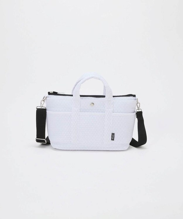 TOPKAPI 【Breath TOPKAPI】ポリメッシュ ショルダー付き トートバッグ ホワイト