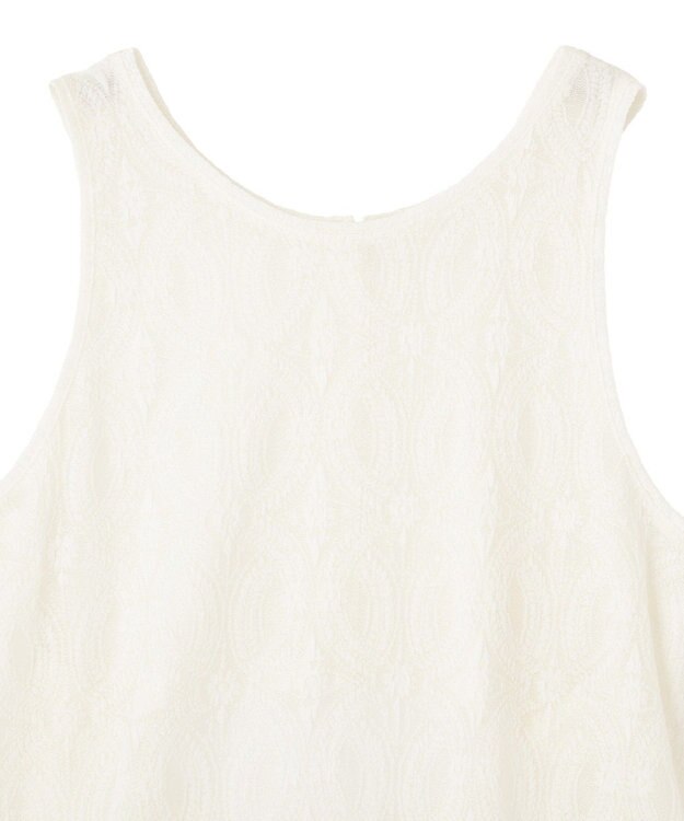 AMERICAN HOLIC レースジャガードノースリーブワンピース Ivory