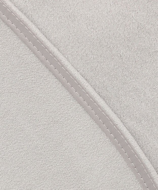 ICB 【洗える】 サテンクレープ ノーカラーブラウス トープ系