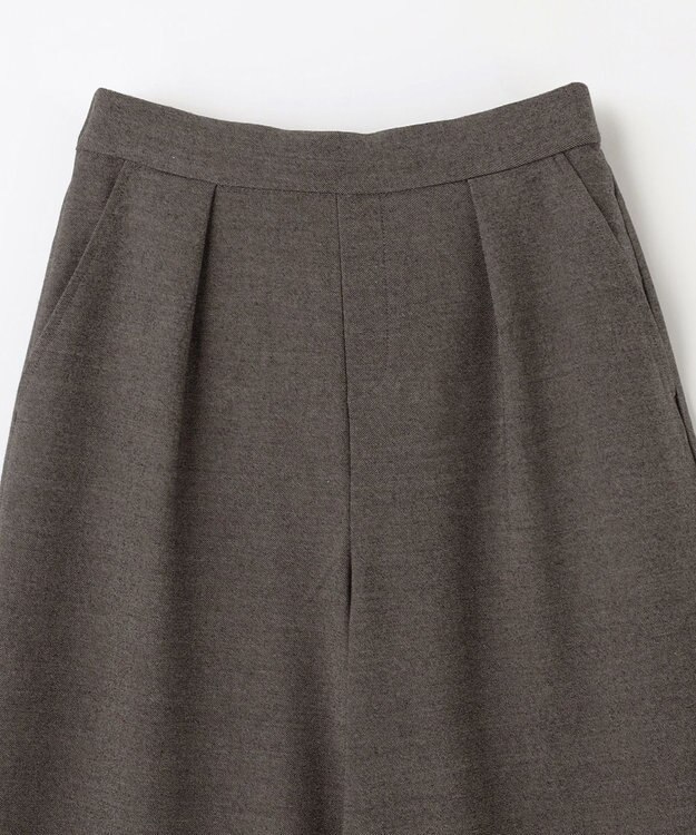 ANY 【洗濯機可/ウエストゴム】ライトツイードワイドパンツ モカ