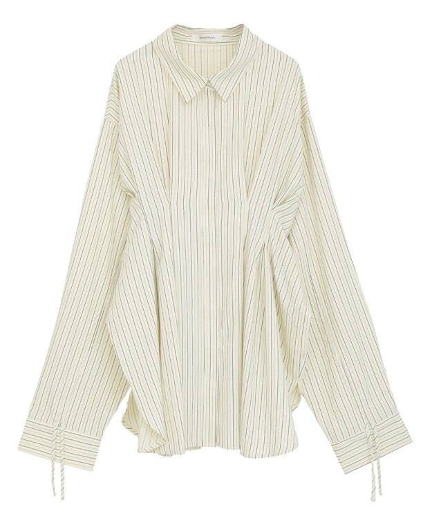 Green Parks ドロストシャーリングウエストタックシャツ Ivory