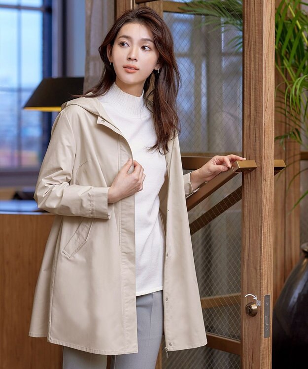 Tiaclasse 【新色追加・洗える・撥水】ドロストマウンテンパーカー ライトベージュ