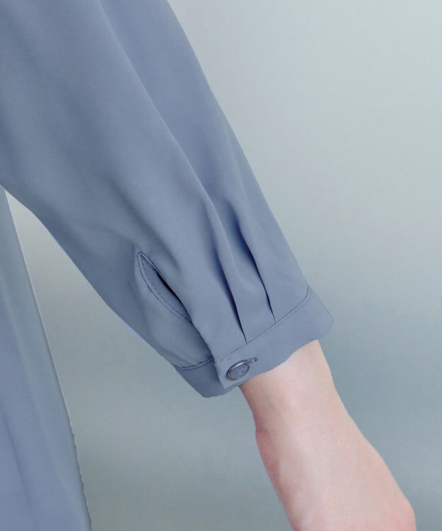 Tiaclasse 【スマート裏起毛・洗える】フリルチュニック ブルー