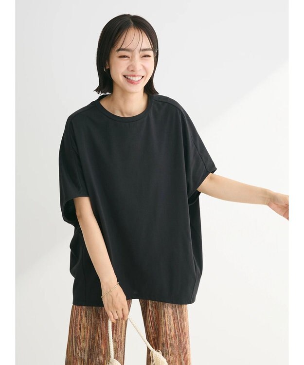 Green Parks 冷っとすずやか　バックバルーンフレンチプルオーバー Black