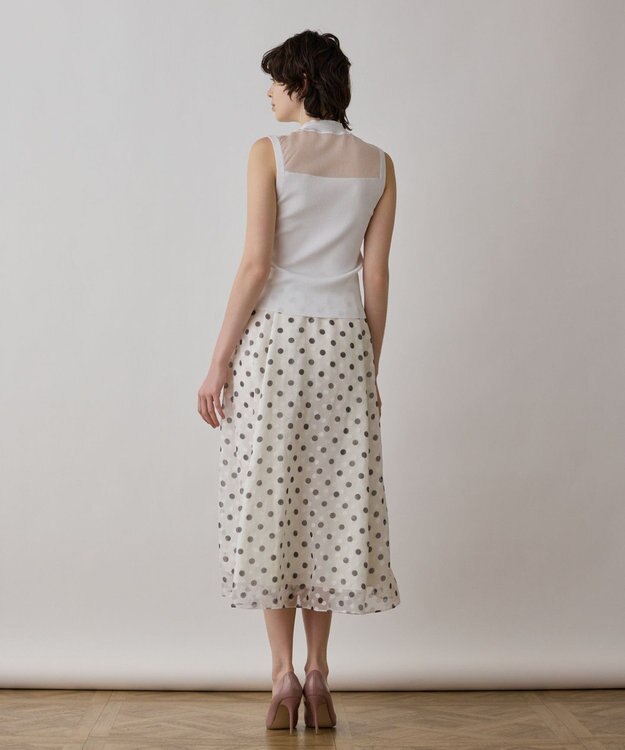 GRACE CONTINENTAL シアーグロスニットトップ ホワイト