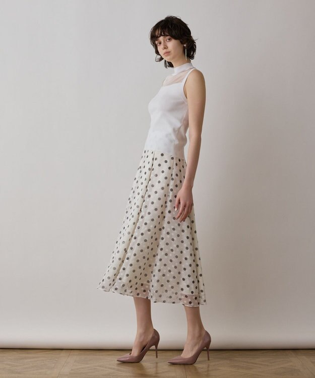 GRACE CONTINENTAL シアーグロスニットトップ ホワイト