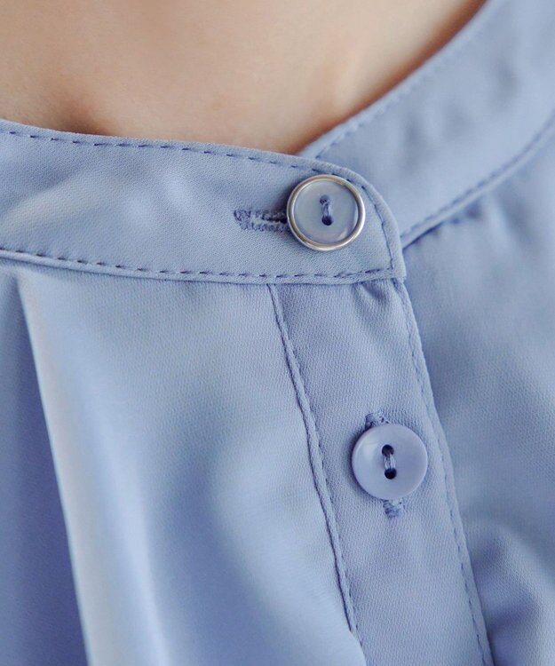 Tiaclasse L 【スマート裏起毛・洗える】フリルチュニック ブルー