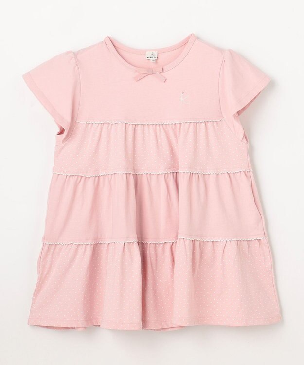 組曲 KIDS 【150-160㎝】 ドットティアードチュニック ピンク