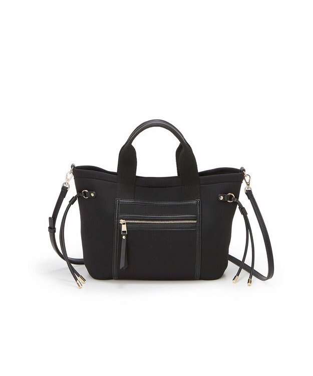 TOPKAPI 【新色追加】【TREASURE TOPKAPI】ネオプレン フロントポケット 2way ショルダー付き ミニトートバッグ ブラック