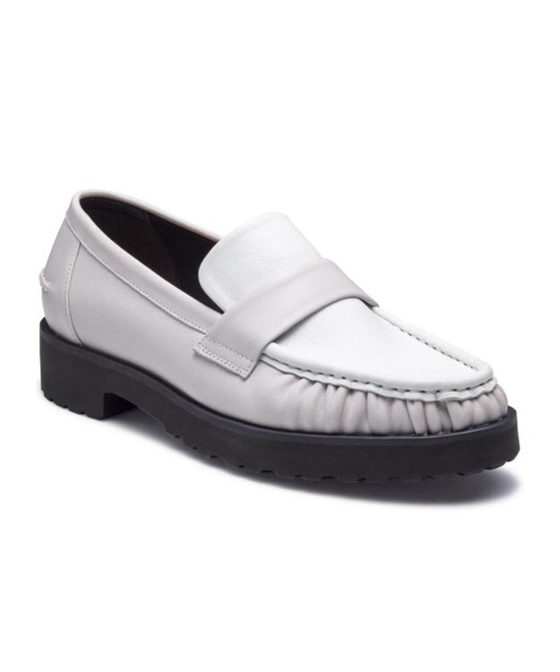 REGAL FOOT COMMUNITY 【リーガルレディース】F81R ギャザーローファー カジュアルシューズ グレーアイボリー