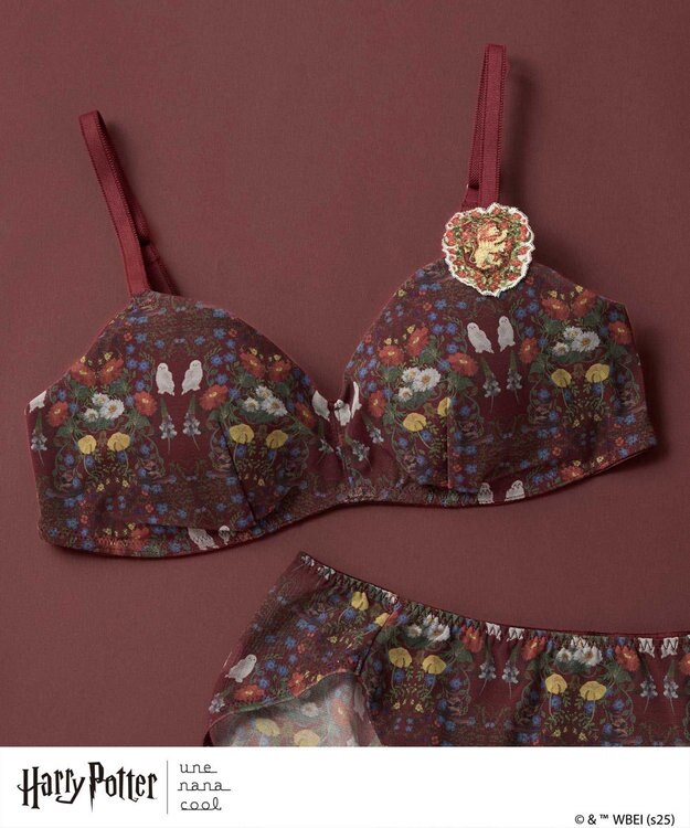 une nana cool 【ハリー・ポッターコラボ】364 シンプル ノンワイヤーブラ レッド