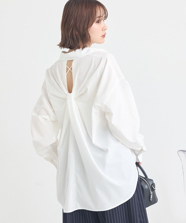 earth music&ecology バックツイストオーバーシャツ Off White