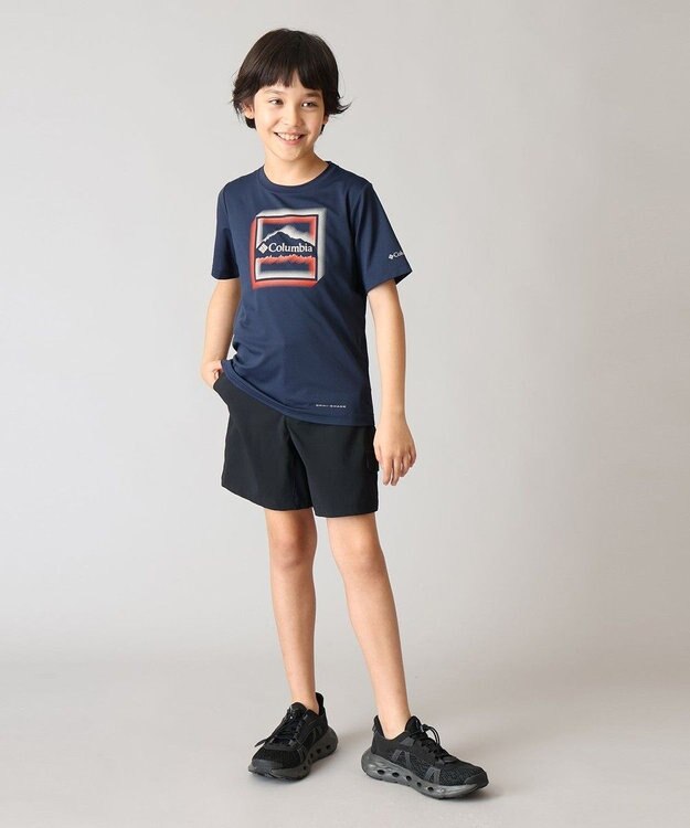Columbia Columbia/ キッズアイテム/ テックトレイルユーティリティショートスリーブグラフィッククルー /コロンビア Collegiate Navy Dotty Landscape