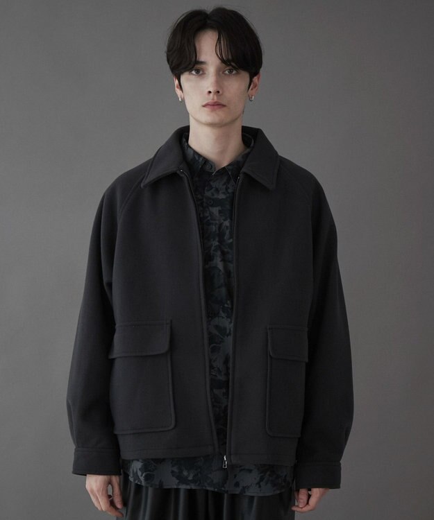 WEGO 【ユニセックス着用ITEM】メルトンショートZIPブルゾン ブラック