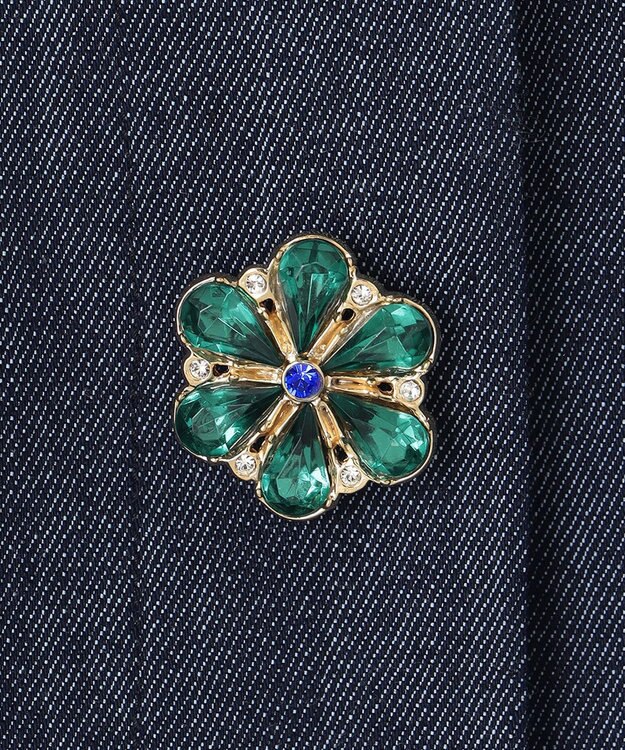 組曲 S 【組曲×setsuko sagittaire】ビジューボタン デニムジャケット ネイビー系