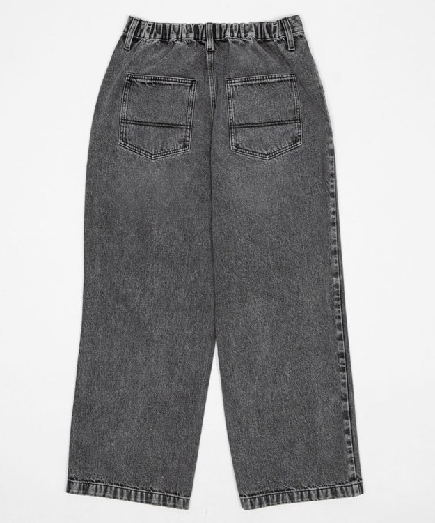 WEGO タックワイドストレートデニム デニムブラックソノタ