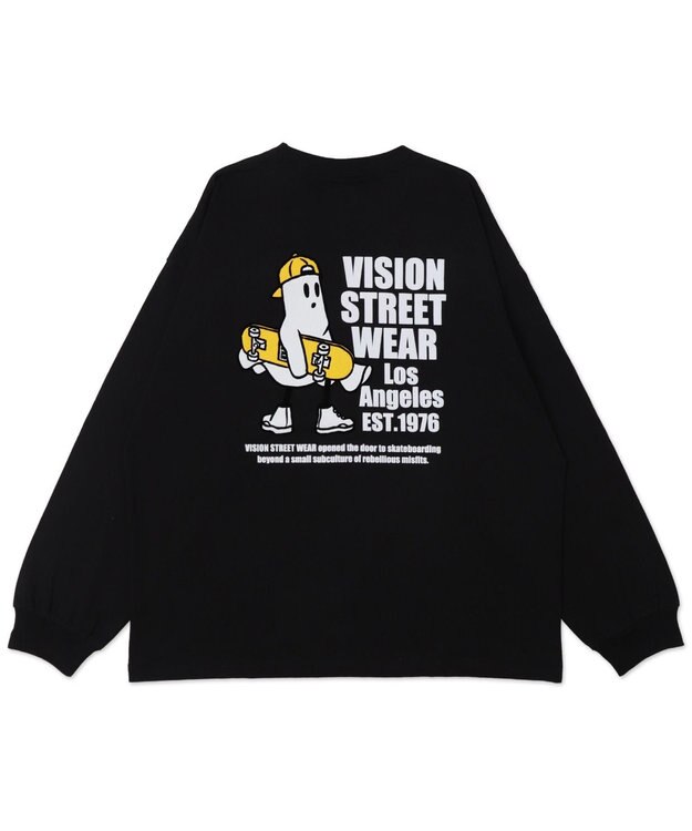 WEGO 【ユニセックス着用ITEM】別注VISIONゴーストスケータープリントT（LS） ブラック