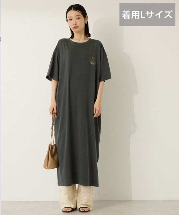 AMERICAN HOLIC 【選べる丈】ツアーロゴ加工Tワンピース Charcoal Gray