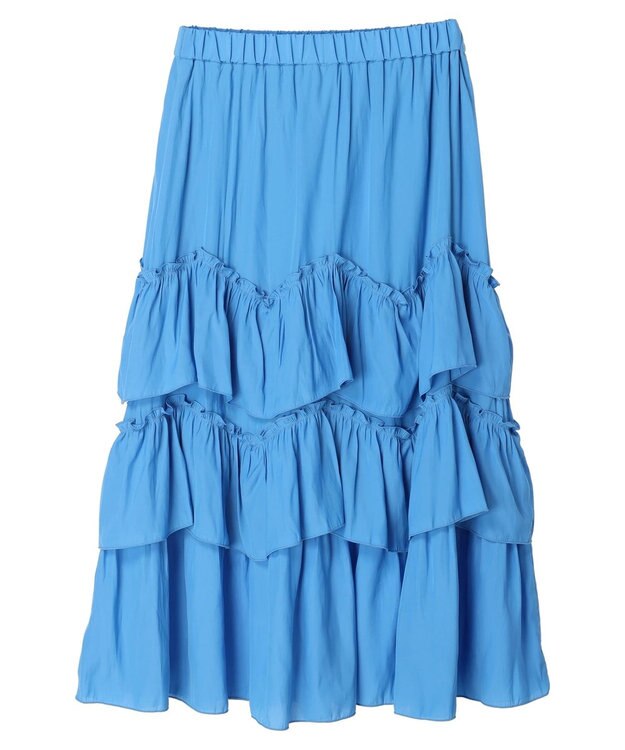earth music&ecology ランダムティアードボリュームスカート Blue
