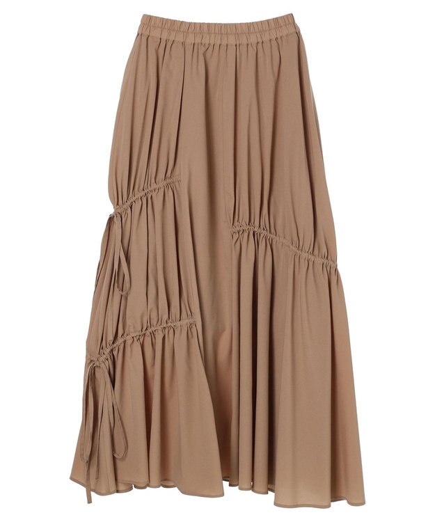 earth music&ecology ドロストギャザーフレアスカート Mocha