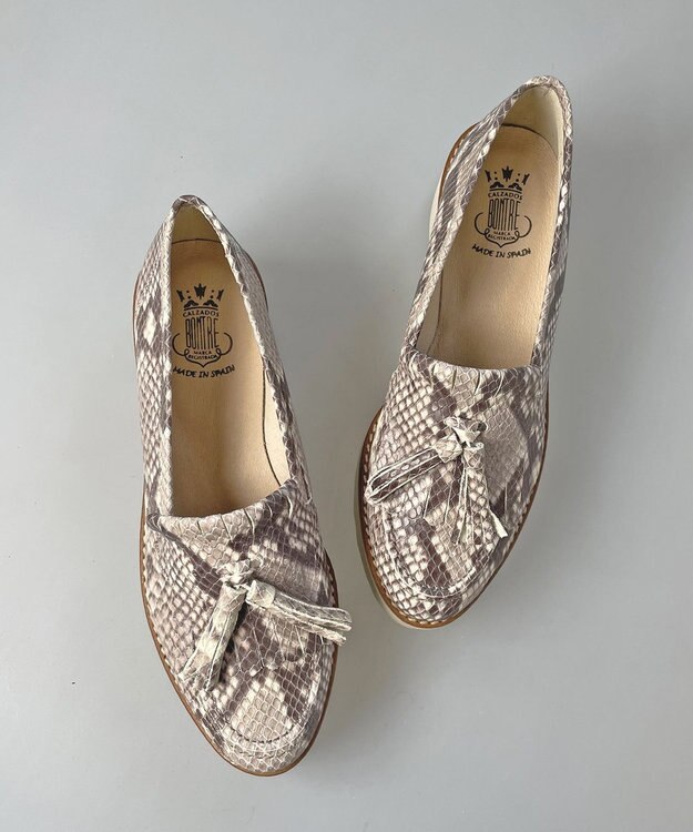 BONTRE 【BONTRE/ボントレ】厚底タッセルローファー パイソン